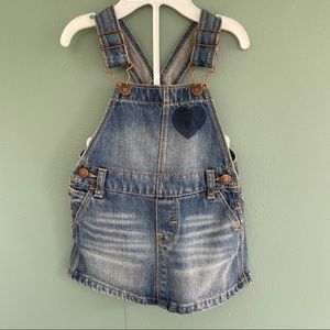 Oshkosh B’Gosh Denim Skirt Heart Overalls 12 mos